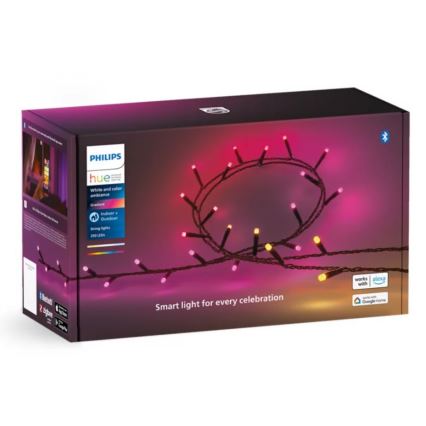 Philips - LED RGBW Ljusreglerad utomhus kedja HUE WHITE AND COLOR AMBIANCE 250xLED 24,4 m 2000-6500K IP54