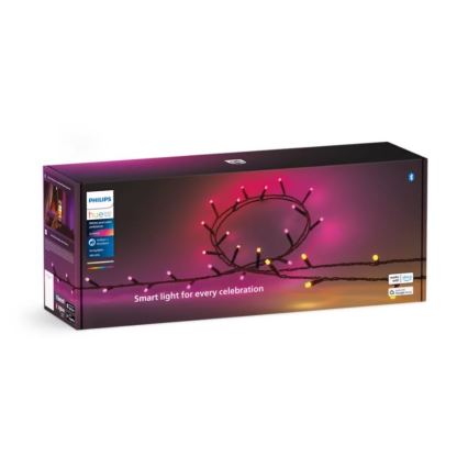 Philips - LED RGBW Ljusreglerad utomhus kedja HUE WHITE AND COLOR AMBIANCE 500xLED 44,4 m 2000-6500K IP54