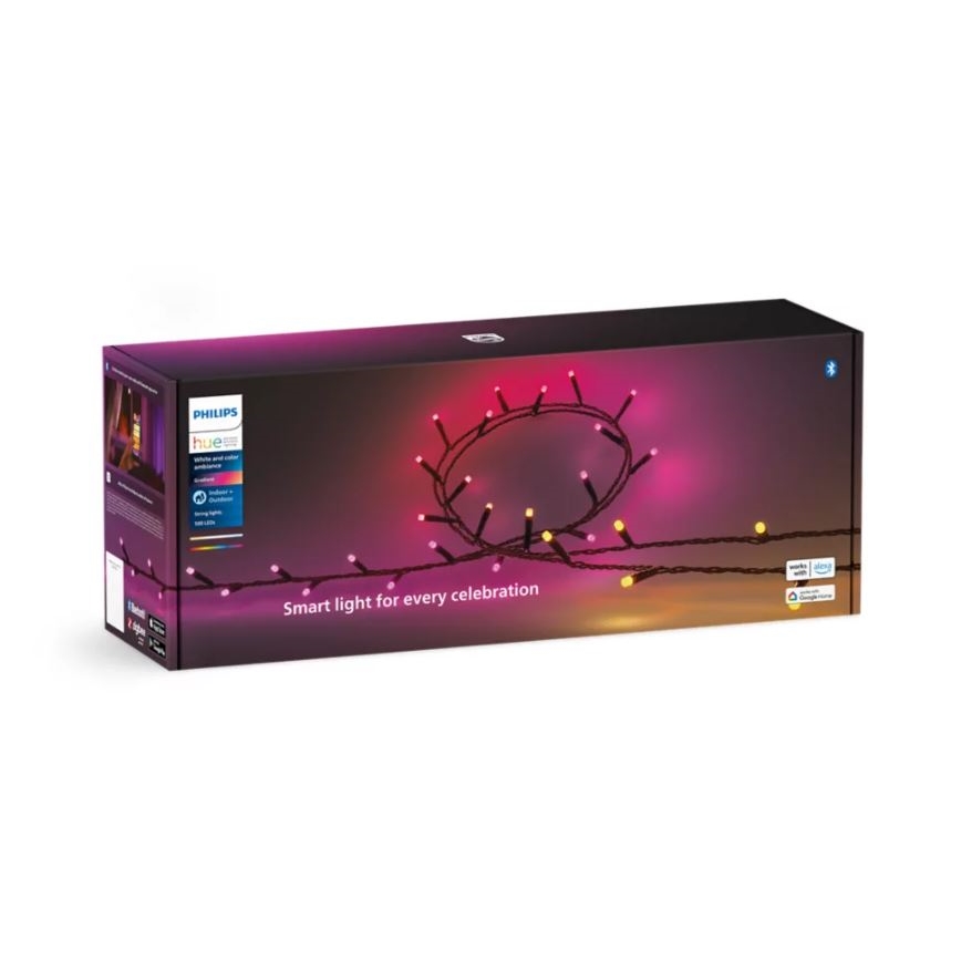 Philips - LED RGBW Ljusreglerad utomhus kedja HUE WHITE AND COLOR AMBIANCE 500xLED 44,4 m 2000-6500K IP54