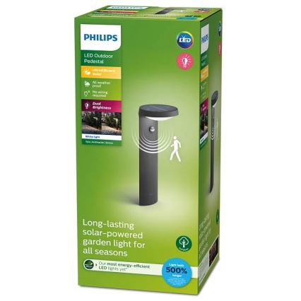 Philips - LED solcellslampa med rörelse- och skymningssensor LED/1,2W/4V 1800 mAh 3000K IP44
