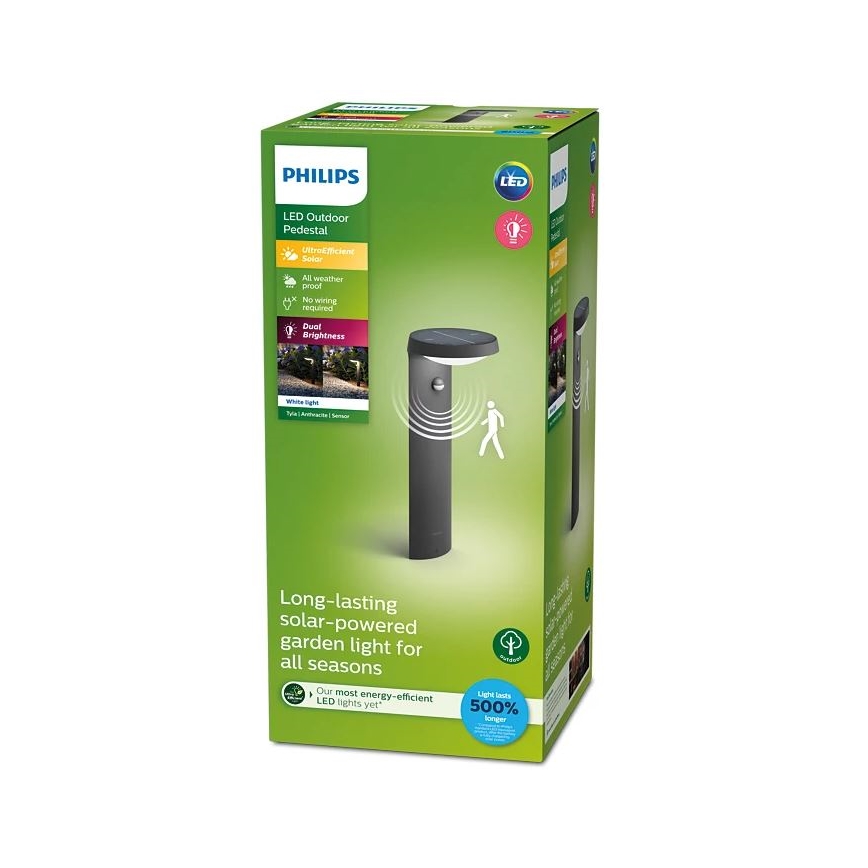 Philips - LED solcellslampa med rörelse- och skymningssensor LED/1,2W/4V 1800 mAh 3000K IP44