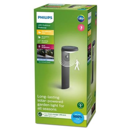 Philips - LED solcellslampa med rörelse- och skymningssensor LED/1,2W/4V 1800 mAh 4000K IP44