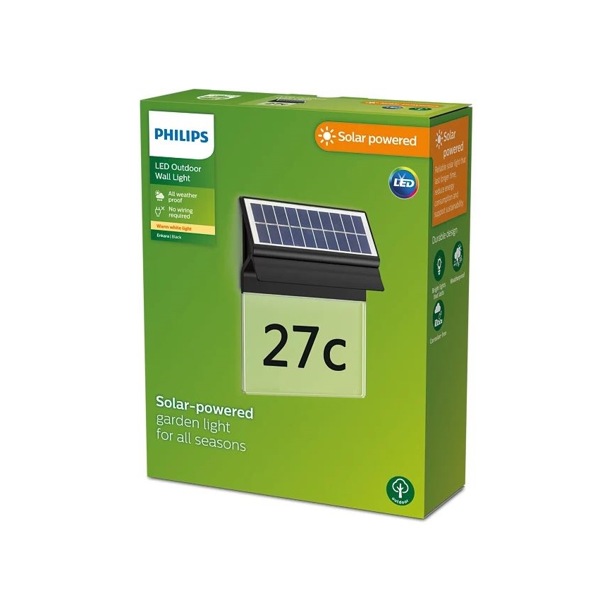 Philips - LED Solärt husnummer ENKARA LED/0,2W/3,7V 1800 mAh IP44