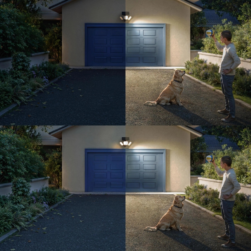 Philips - ZYREN LED-solcellsvägglampa med sensor LED/24,5W/3,7V 2600 mAh 3000K IP65