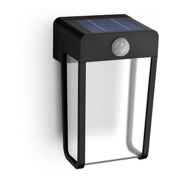 Philips - LED solcellsvägglampa med sensor SHROUD LED/2,3W/3,7V 600 mAh IP44
