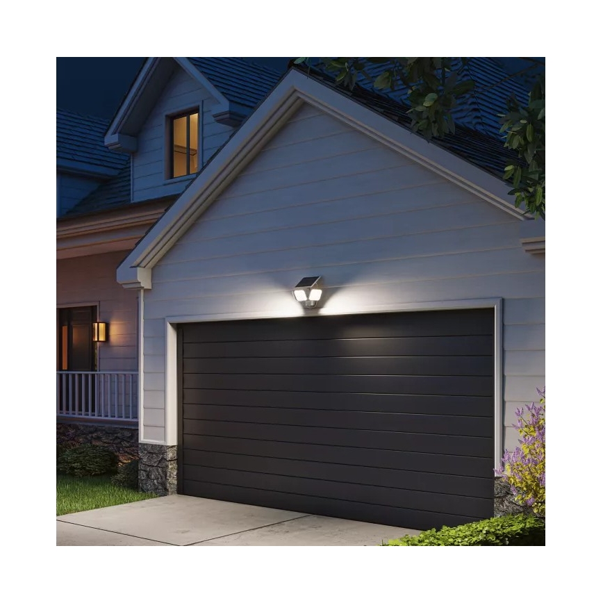 Philips - LED solcellsvägglampa med sensor ZYREN LED/24,5W/3,7V 2600 mAh 5000K IP65 vit