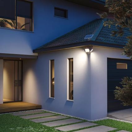 Philips - LED solcellsvägglampa med sensor ZYREN LED/24,5W/3,7V 2600 mAh 5000K IP65 vit