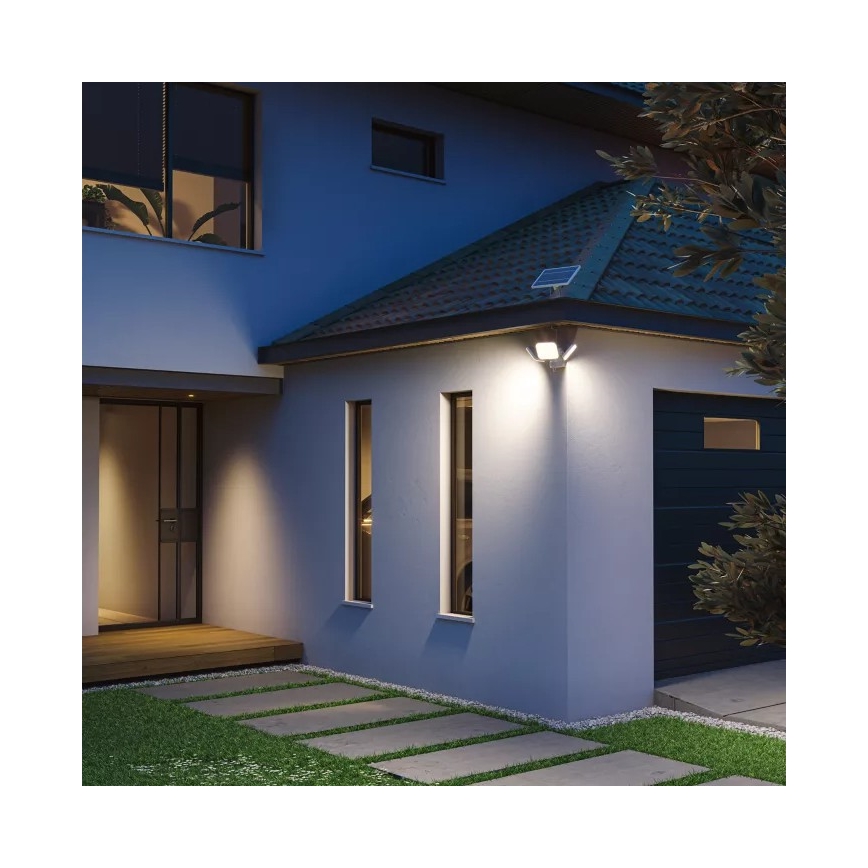 Philips - LED solcellsvägglampa med sensor ZYREN LED/24,5W/3,7V 2600 mAh 5000K IP65 vit