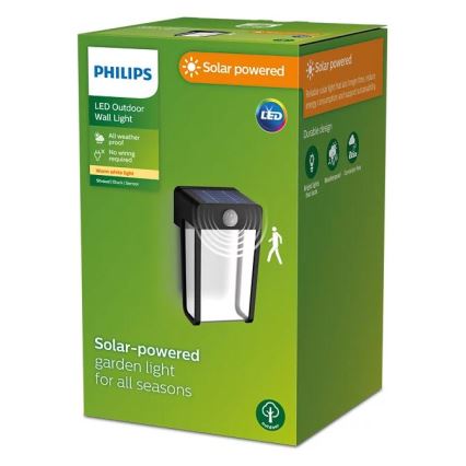 Philips - LED solcellsvägglampa med sensor SHROUD LED/2,3W/3,7V 600 mAh IP44