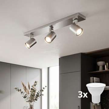 Philips - LED-spot i mattkrom 3xGU10/20W/230V