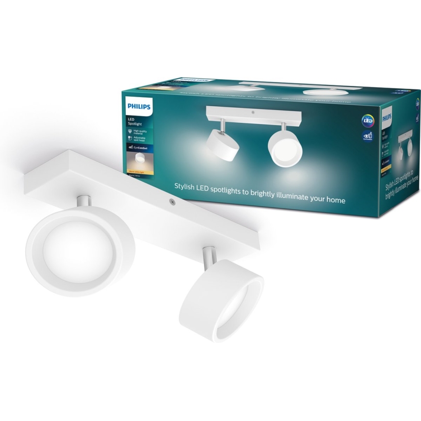 Philips - LED spotlight 2xLED/5,5W/230V vit