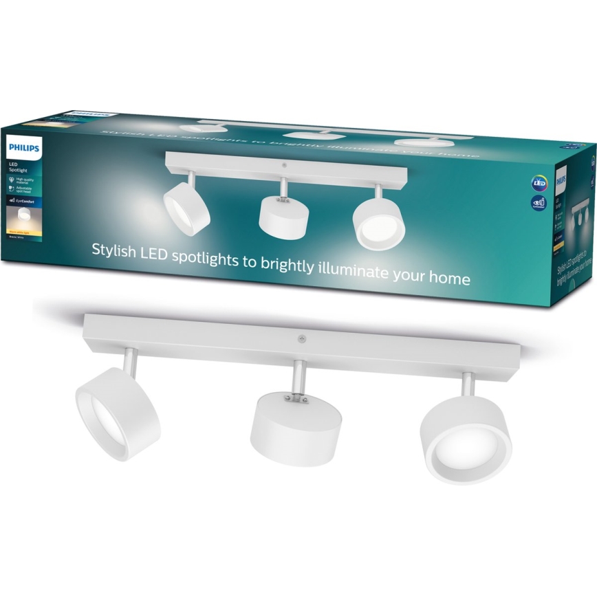 Philips - LED spotlight 3xLED/5,5W/230V vit