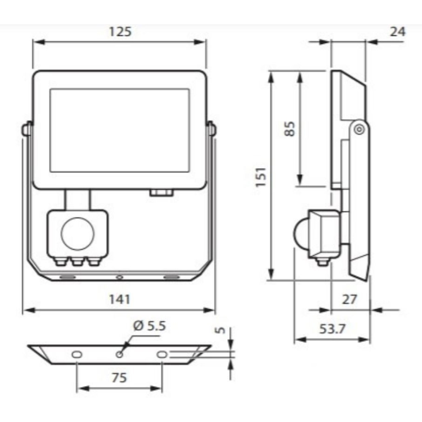 Philips - LED-strålkastare med rörelsesensor DECOFLOOD LED/20W/230V IP65