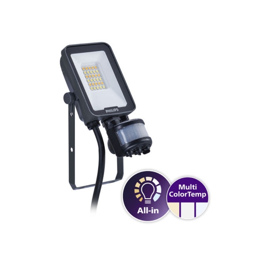 Philips - LED-reflektor med rörelse- och skymningssensor LEDINAIRE ALL-IN LED/10W/230V 3000/4000/6500K IP65