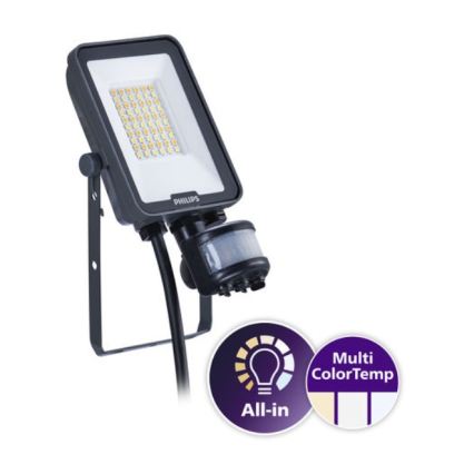 Philips - LED-reflektor med rörelse- och skymningssensor LEDINAIRE ALL-IN LED/20W/230V 3000/4000/6500K IP65