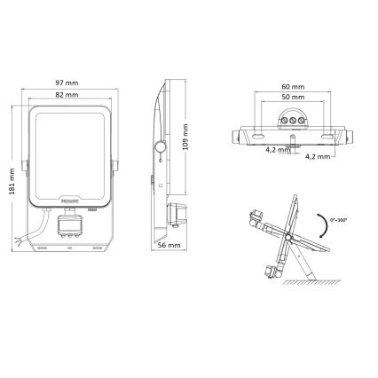 Philips - LED-reflektor med rörelse- och skymningssensor LEDINAIRE ALL-IN LED/20W/230V 3000/4000/6500K IP65