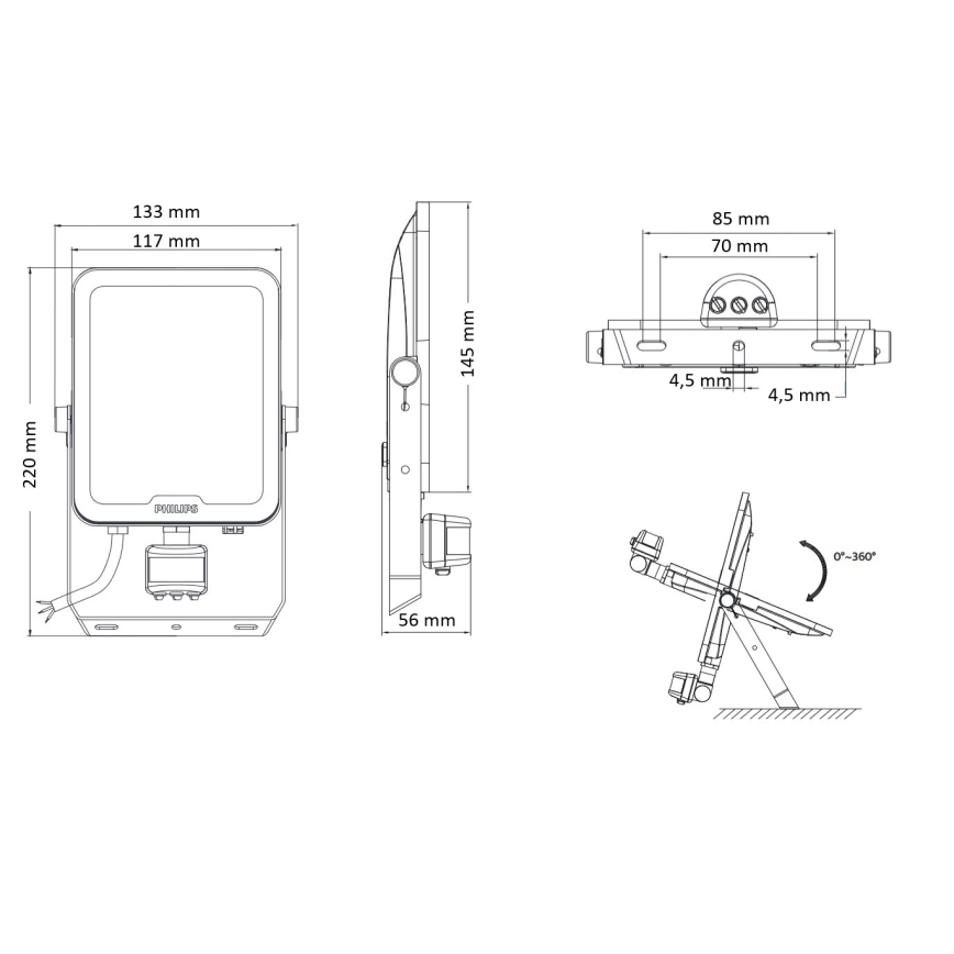 Philips - LED-reflektor med rörelse- och skymningssensor LEDINAIRE ALL-IN LED/30W/230V 3000/4000/6500K IP65