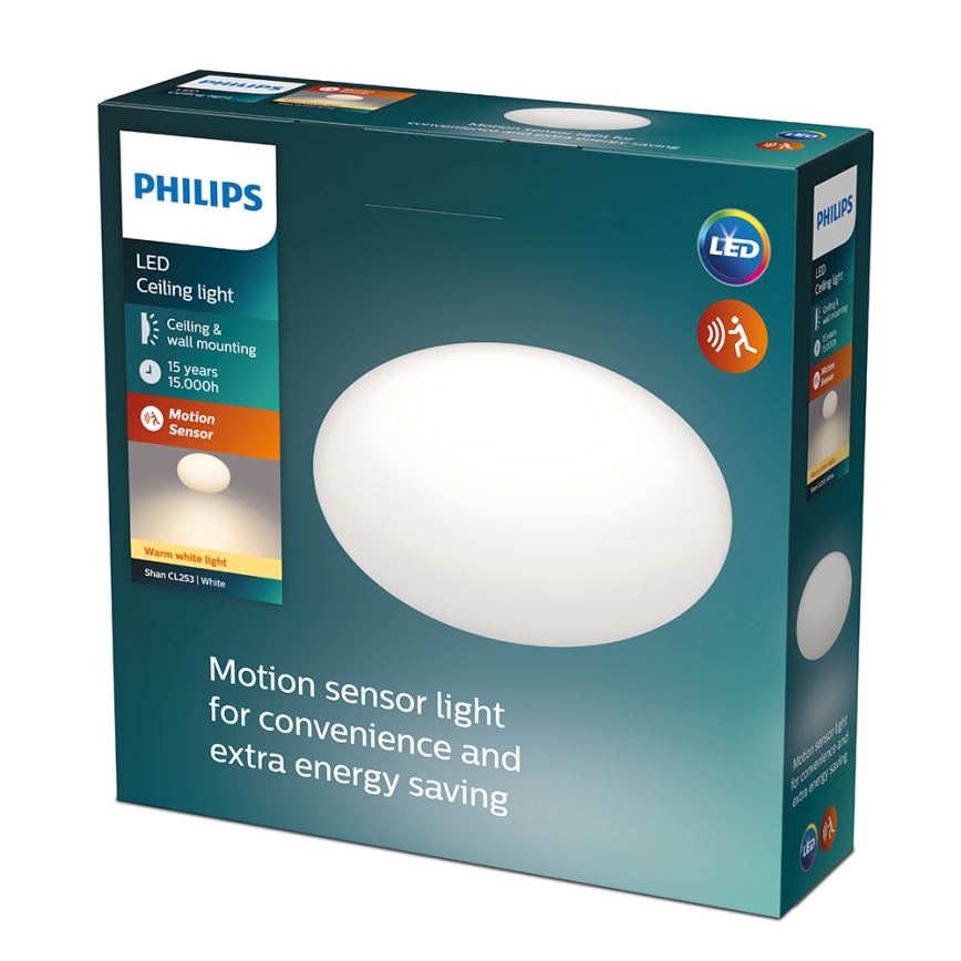 Philips - LED Takbelysning med sensor SHAN 1xLED/12W/230V 2,700K