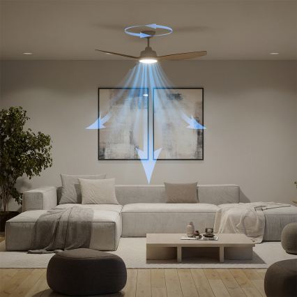 Philips - dimbar LED-takfläkt OLAS LED/24W/230V Ø 132 cm vit/brun + fjärrkontroll