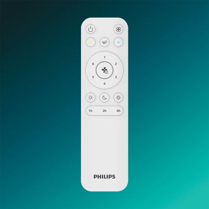 Philips - dimbar LED-takfläkt OLAS LED/24W/230V Ø 132 cm vit/brun + fjärrkontroll