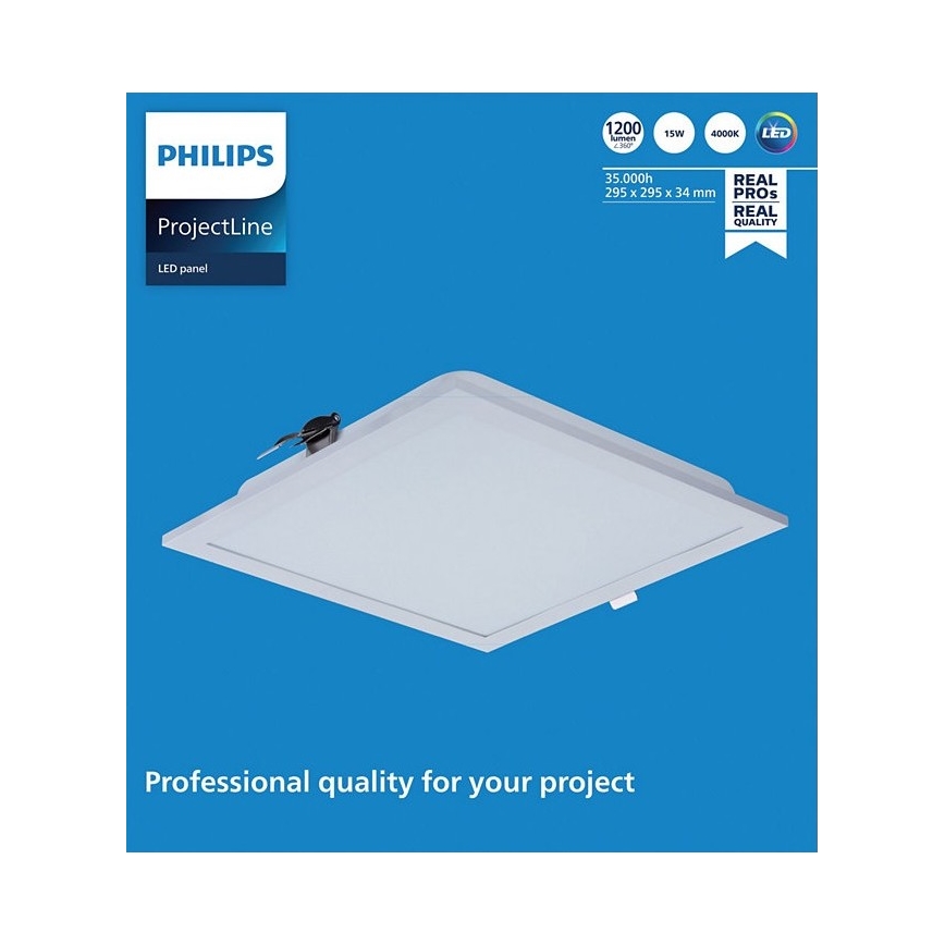 Philips - LED upphängd takbelysning PROJECTLINE LED/15W/230V 29,5x29,5 cm