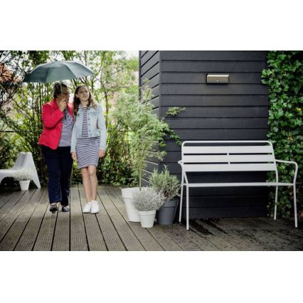 Philips - LED Utomhus vägglampa med sensor BUSTAN LED/3,8W/230V 4000K IP44