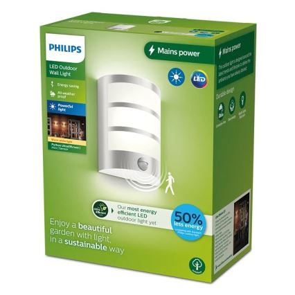 Philips - LED Utomhus vägglampa med sensor PYTHON LED/3,8W/230V IP44
