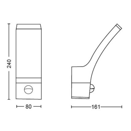 Philips - LED Utomhus vägglampa med sensor SPLAY LED/3,8W/230V IP44