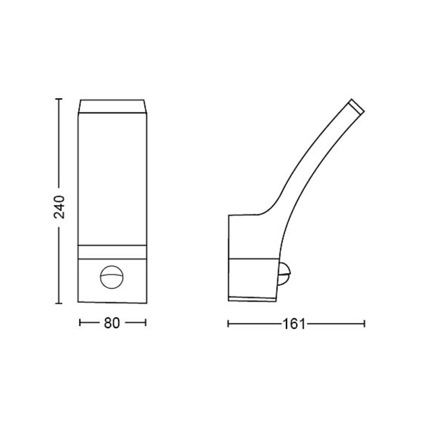 Philips - LED Utomhus vägglampa med sensor SPLAY LED/3,8W/230V IP44