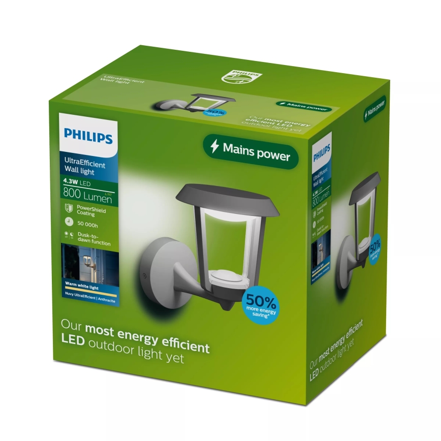 Philips - LED utomhusvägglampa NUVY LED/4,3W/230V 2700K IP44