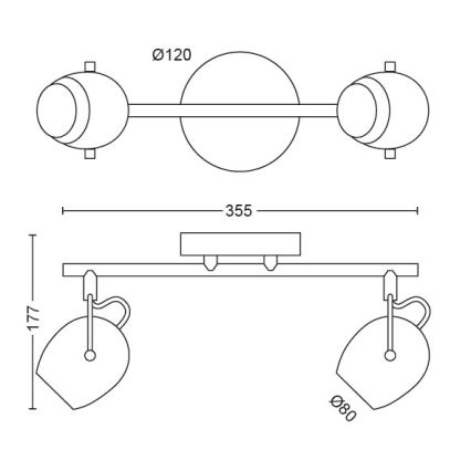 Philips Lirio 57032/31/P0 - LED spotlight PLANET 2xLED/4,2W/230V