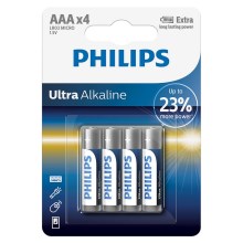 Philips LR03E4B/10 - 4st Alkaliska batterier AAA ULTRA ALKALINE 1,5V