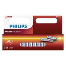 Philips LR03P12W/10 - 12 st Alkaliska batterier AAA POWER ALKALINE 1,5V