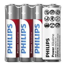 Philips LR03P4F/10 - 4st Alkaliska batterier AAA POWER ALKALINE 1,5V