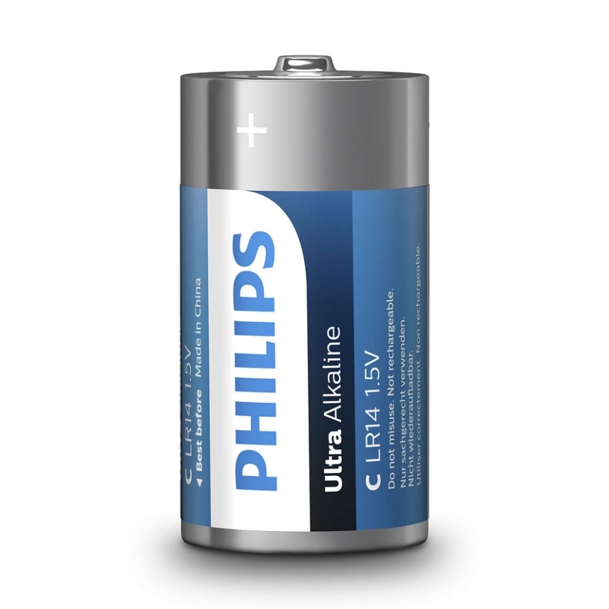 Philips LR14E2B/10 - 2 st Alkalisk batteri C ULTRA ALKALINE 1,5V 7500mAh