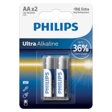 Philips LR6E2B/10 - 2 st Alkaliska batterier AA ULTRA ALKALINE 1,5V