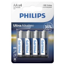 Philips LR6E4B/10 - 4st Alkaliska batterier AA ULTRA ALKALINE 1,5V