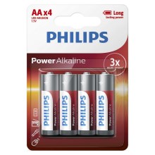 Philips LR6P4B/10 - 4st Alkaliska batterier AA POWER ALKALINE 1,5V 2600mAh