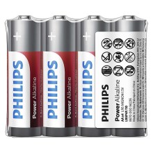 Philips LR6P4F/10 - 4st Alkaliska batterier AA POWER ALKALINE 1,5V