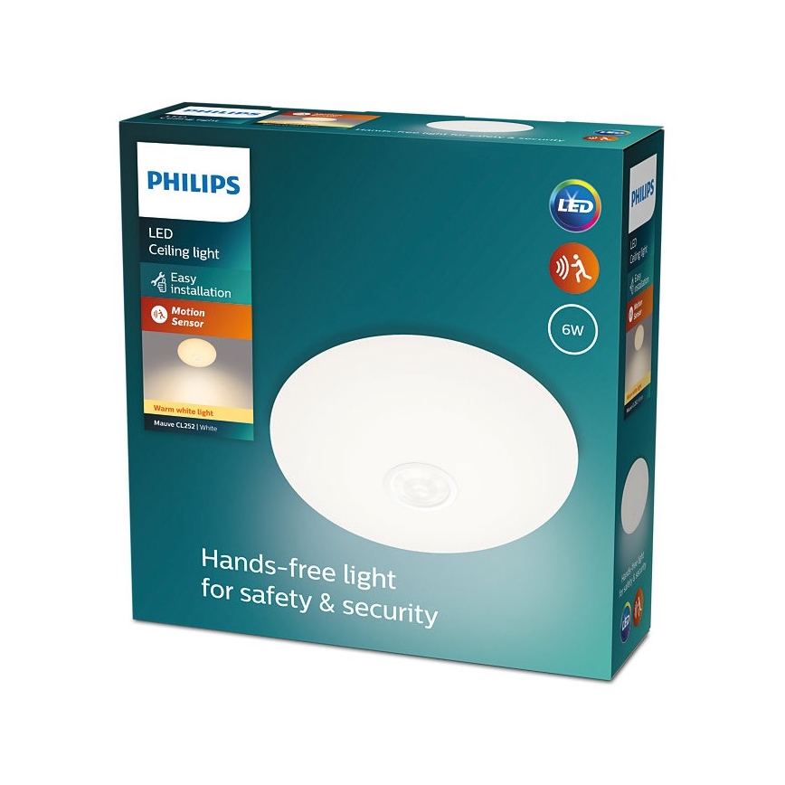 Philips - LED taklampa med sensor MAUVE LED/6W/230V
