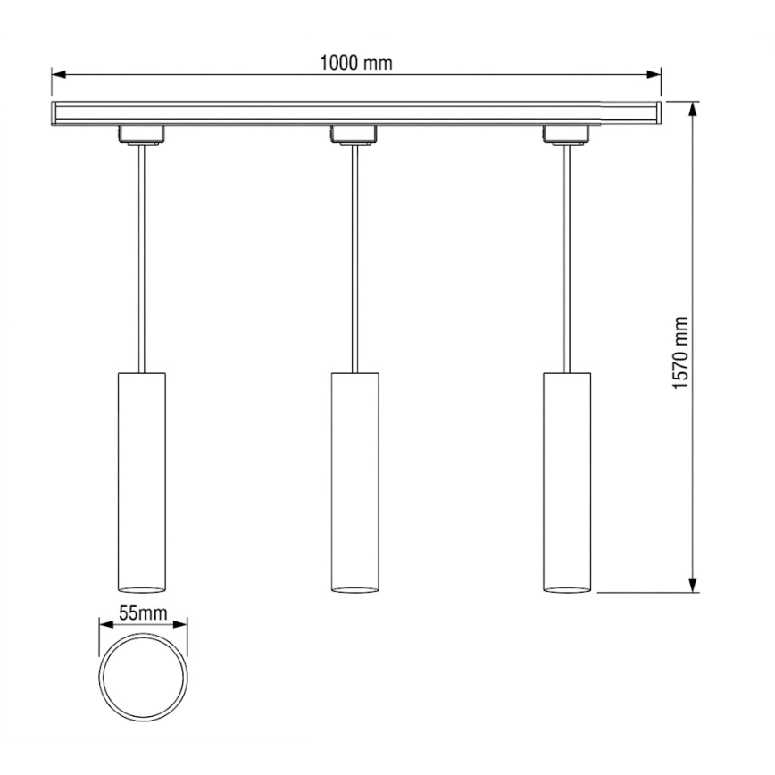 Philips - pendellampa med vajer för EASYLINK skensystem 3x GU10/7W/230V 1 m vit