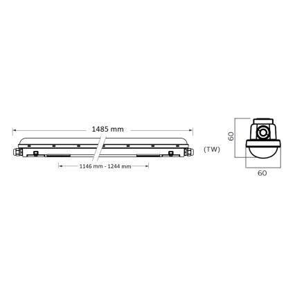 Philips Pila - LED teknisk lysrörsarmatur LED/60W/230V 150 cm IP65