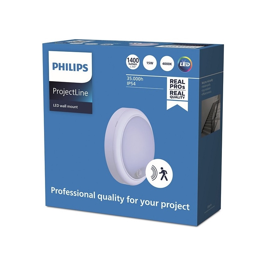 Philips - LED Vägglampa med sensor PROJECTLINE LED/15W/230V IP54