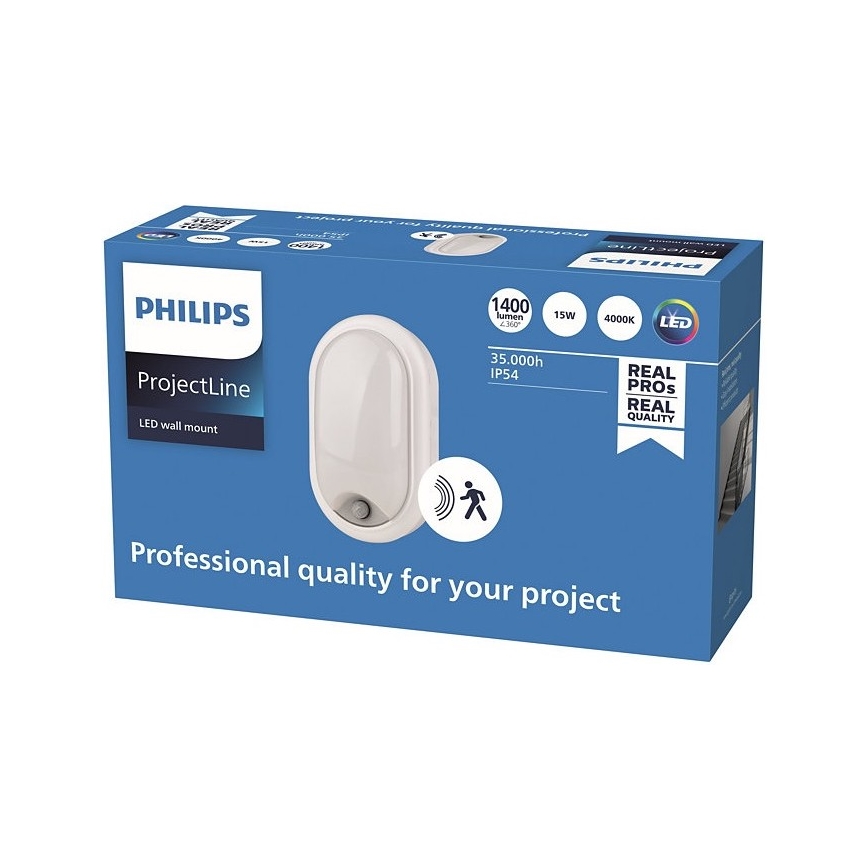 Philips - LED Vägglampa med sensor PROJECTLINE LED/15W/230V IP54