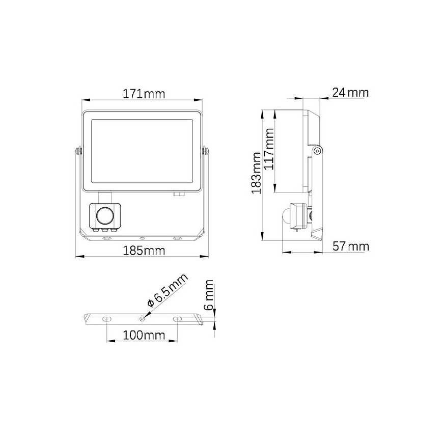 Philips - LED utomhusstrålkastare med sensor PROJECTLINE LED/30W/230V IP65 4000K