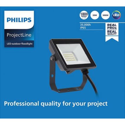 Philips - LED Utomhusstrålkastare PROJECTLINE LED/20W/230V IP65 3000K