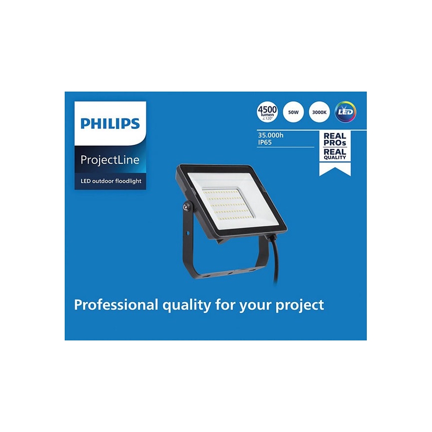 Philips - LED Utomhusstrålkastare PROJECTLINE LED/50W/230V IP65 3000K
