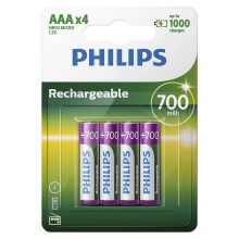 Philips R03B4A70/10 - 4st Laddningsbara Batterier AAA MULTILIFE NiMH/1,2V/700 mAh