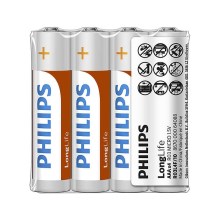Philips R03L4F/10 - 4 st Zinkklorid Batterier AAA LONGLIFE 1,5V 450mAh
