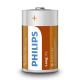 Philips R20L2F/10 - 2 st Zinkklorid Batterier D LONGLIFE 1,5V
